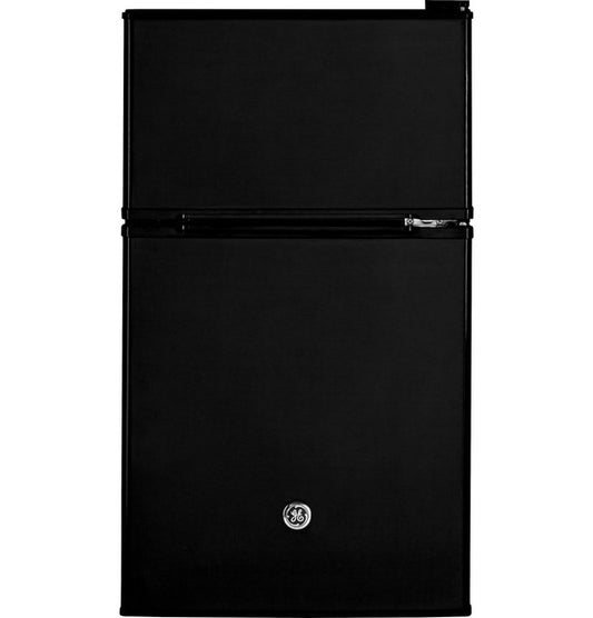 GE® Double-Door Compact Refrigerator | Black (GDE03GGKBB)