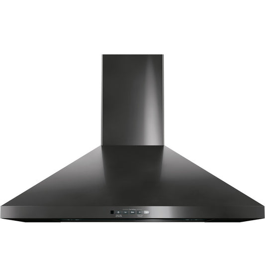 MCGANNON GE® 30" Wall-Mount Pyramid Chimney Hood | Black Stainless (JVW5301BJTS)