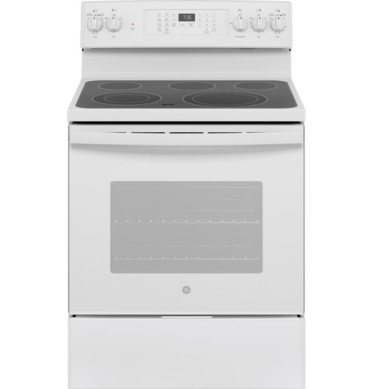 GE® Smooth Top 30" Free-Standing Electric Convection Range with No Preheat Air Fry | White (JB735DPWW)