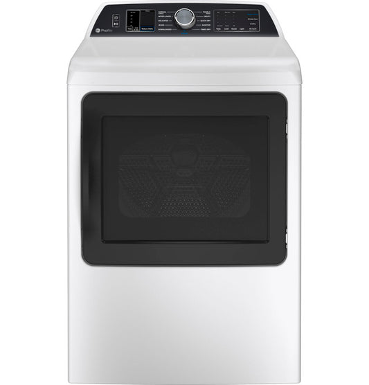 GE Profile™ 7.4 cu. ft. Capacity Smart aluminized alloy drum Electric Dryer | White (PTD70EBSTWS) +