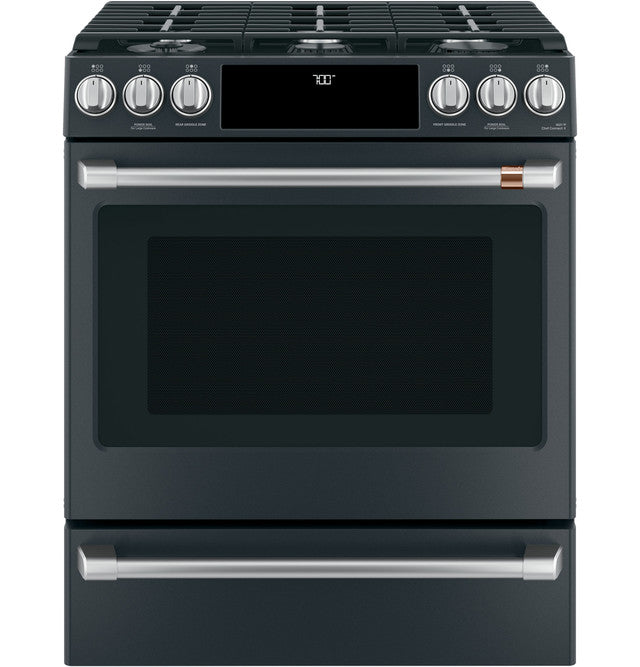 Café 30" Slide-In Gas Range with Convection Oven | Matte Black (CGS700P3MD1) +