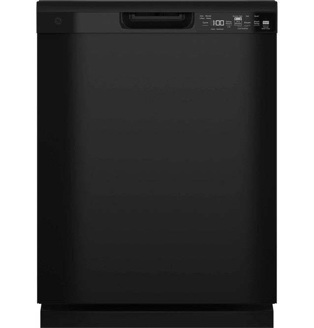 GE® Front Control with Plastic Interior Dishwasher | Black (GDF550PGRBB)